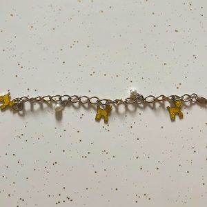 Vintage girls deer and pearl bracelet